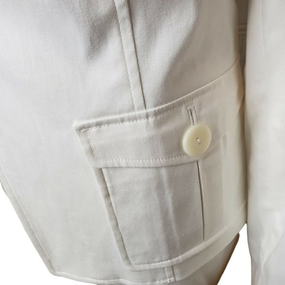 Worthington 2 pc ,VNT White Pants Suit S 14 Cotton, Y2K ,Monochromatic ,Preppy - Picture 6 of 12